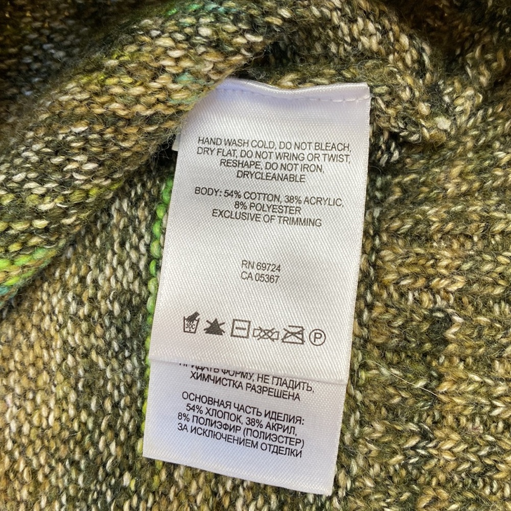 Columbia Sweater Green Marled Knit Turtleneck Size Small Cotton - Picture 6 of 9